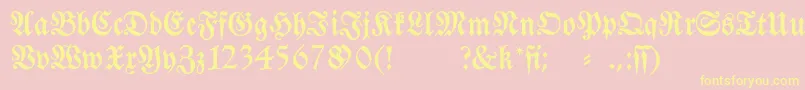Fraktura-fontti – keltaiset fontit vaaleanpunaisella taustalla