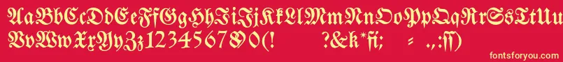 Шрифт Fraktura – жёлтые шрифты на красном фоне