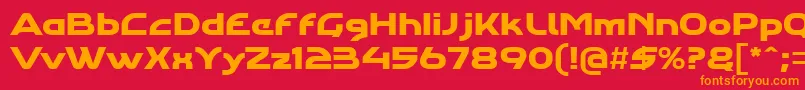 フォントAgharastdregular – 赤い背景にオレンジの文字