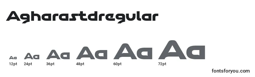 Размеры шрифта Agharastdregular
