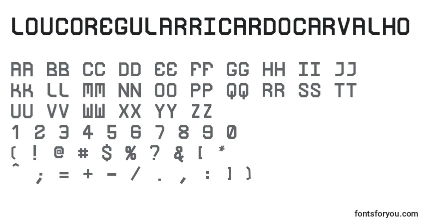 Czcionka LoucoRegularRicardocarvalho – alfabet, cyfry, specjalne znaki