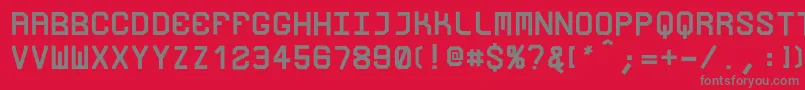 フォントLoucoRegularRicardocarvalho – 赤い背景に灰色の文字