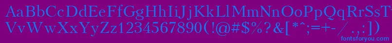 フォントUkrainianpeterburg – 紫色の背景に青い文字