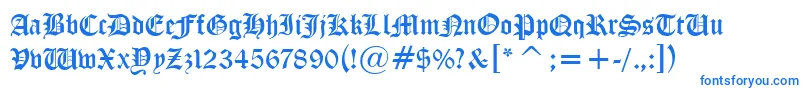 フォントIglesiaLight – 白い背景に青い文字