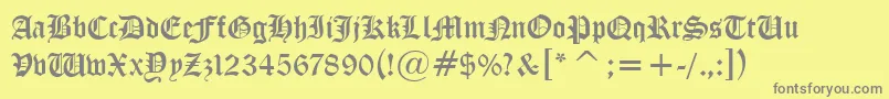 フォントIglesiaLight – 黄色の背景に灰色の文字