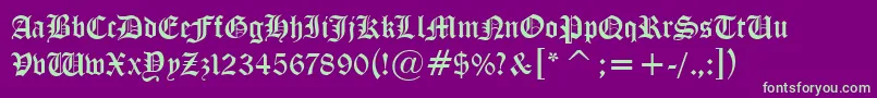 IglesiaLight Font – Green Fonts on Purple Background