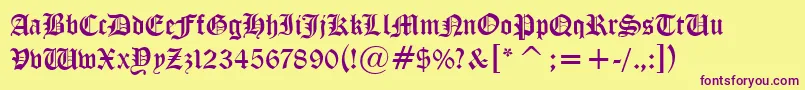 Шрифт IglesiaLight – фиолетовые шрифты на жёлтом фоне