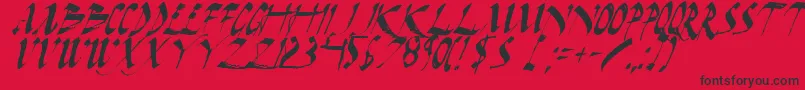 フォントDarkhi – 赤い背景に黒い文字