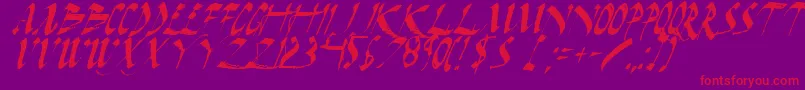 Darkhi-Schriftart – Rote Schriften auf violettem Hintergrund