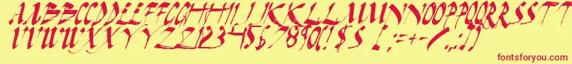 fuente Darkhi – Fuentes Rojas Sobre Fondo Amarillo