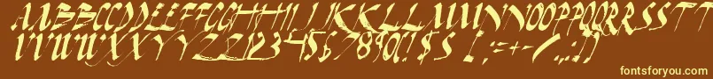 Darkhi Font – Yellow Fonts on Brown Background
