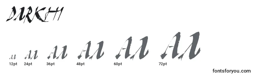 Размеры шрифта Darkhi