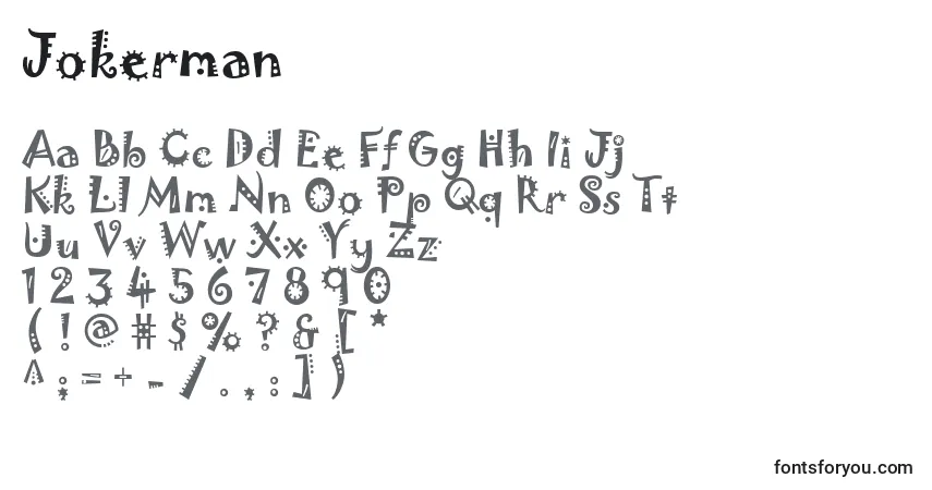 Шрифт Jokerman – алфавит, цифры, специальные символы