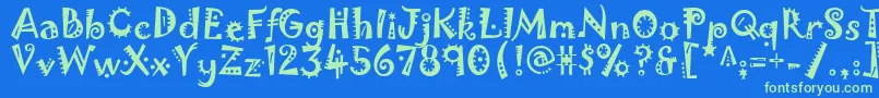 Jokerman Font – Green Fonts on Blue Background