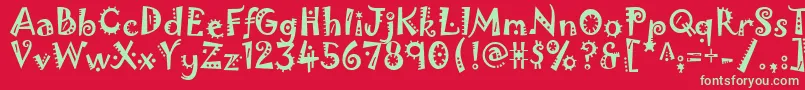 フォントJokerman – 赤い背景に緑の文字