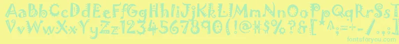 Jokerman Font – Green Fonts on Yellow Background