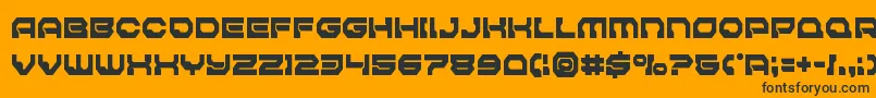 Czcionka Pulsarclasssolidcond – czarne czcionki na pomarańczowym tle