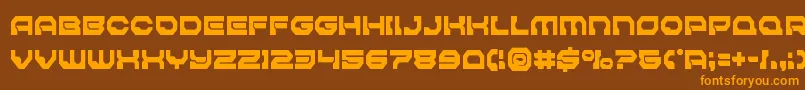 Pulsarclasssolidcond-Schriftart – Orangefarbene Schriften auf braunem Hintergrund