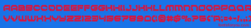Pulsarclasssolidcond-Schriftart – Rote Schriften auf blauem Hintergrund