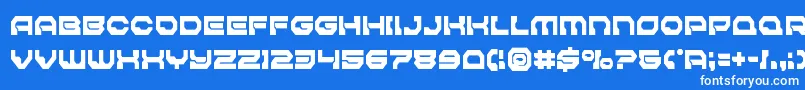 フォントPulsarclasssolidcond – 青い背景に白い文字