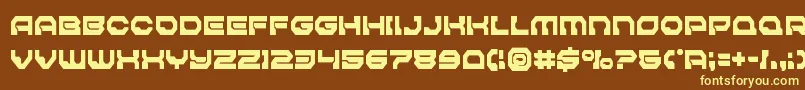 Pulsarclasssolidcond-fontti – keltaiset fontit ruskealla taustalla
