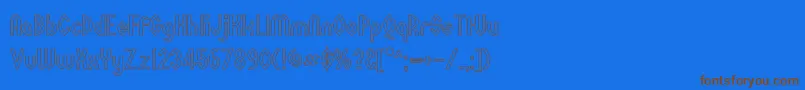 Шрифт WazooOutline – коричневые шрифты на синем фоне