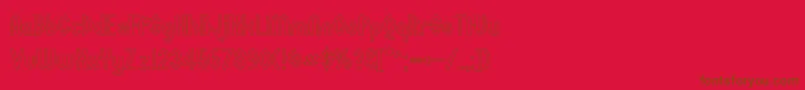WazooOutline Font – Brown Fonts on Red Background