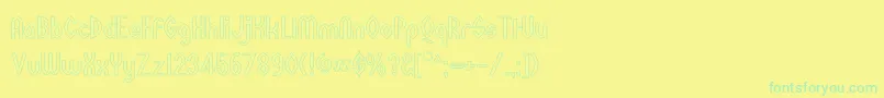 Police WazooOutline – polices vertes sur fond jaune