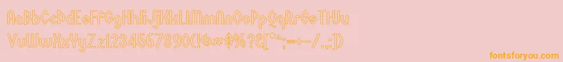 WazooOutline-Schriftart – Orangefarbene Schriften auf rosa Hintergrund