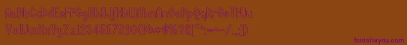 WazooOutline Font – Purple Fonts on Brown Background
