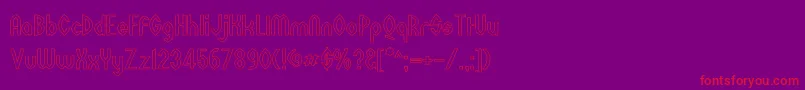 WazooOutline Font – Red Fonts on Purple Background
