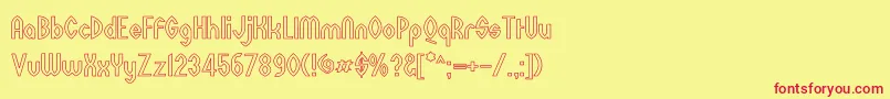 WazooOutline Font – Red Fonts on Yellow Background