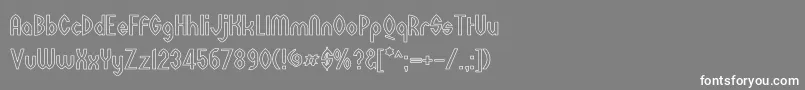 WazooOutline-fontti – valkoiset fontit harmaalla taustalla
