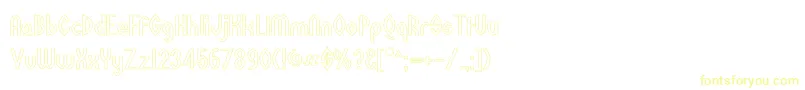 WazooOutline-Schriftart – Gelbe Schriften auf weißem Hintergrund