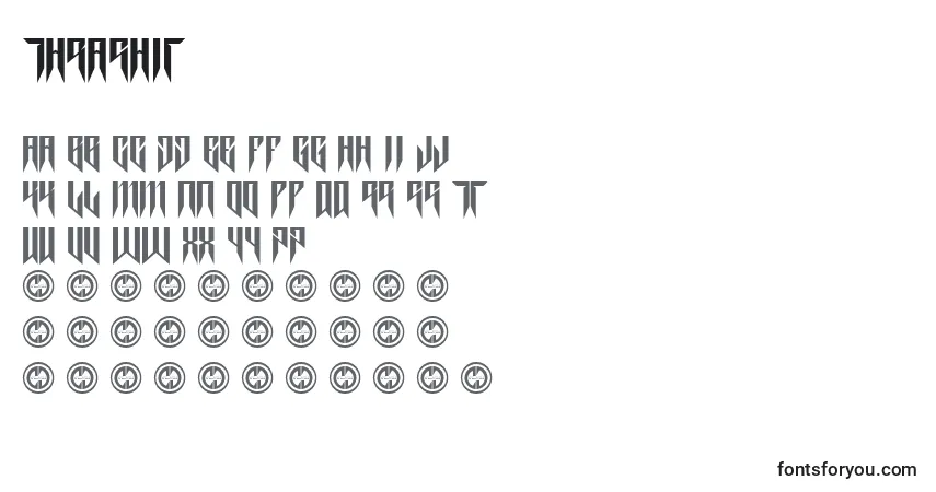 Schriftart Thrashit – Alphabet, Zahlen, spezielle Symbole