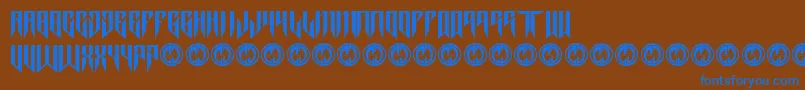 Thrashit Font – Blue Fonts on Brown Background