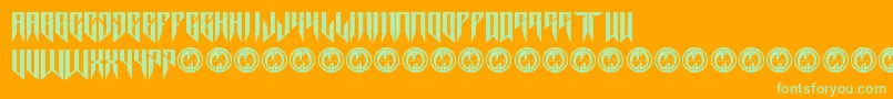 Thrashit Font – Green Fonts on Orange Background