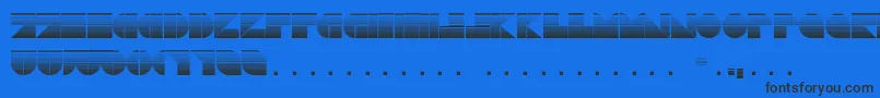 フォントDrebiekExpandedStripes – 黒い文字の青い背景
