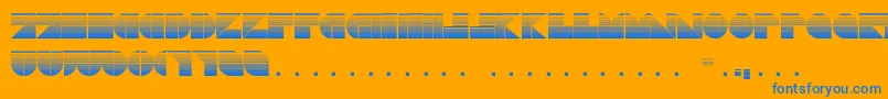DrebiekExpandedStripes Font – Blue Fonts on Orange Background