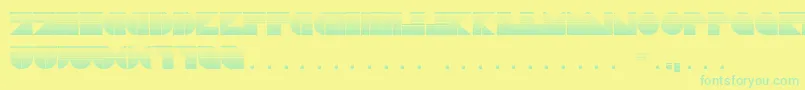 DrebiekExpandedStripes-Schriftart – Grüne Schriften auf gelbem Hintergrund