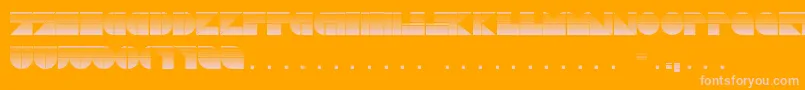 Czcionka DrebiekExpandedStripes – różowe czcionki na pomarańczowym tle