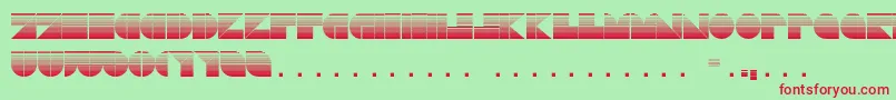 DrebiekExpandedStripes-Schriftart – Rote Schriften auf grünem Hintergrund