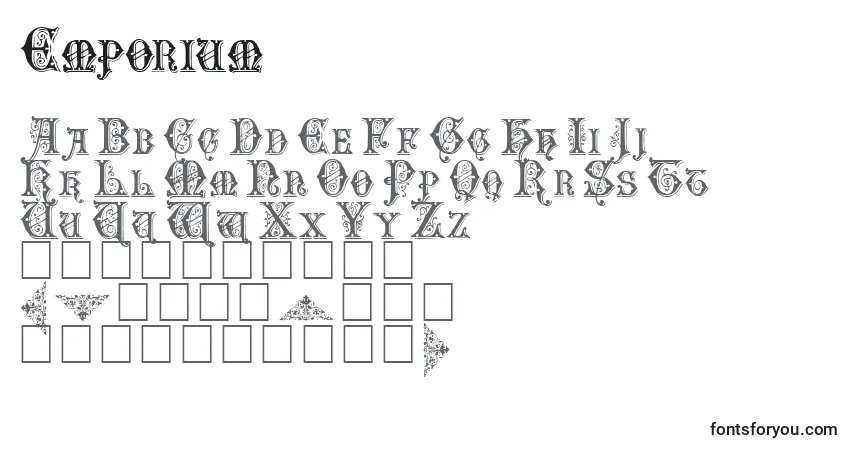 A fonte Emporium – alfabeto, números, caracteres especiais
