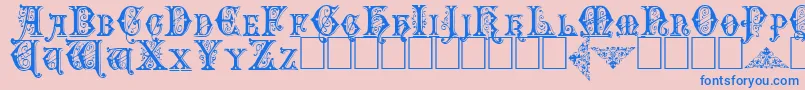 Emporium Font – Blue Fonts on Pink Background