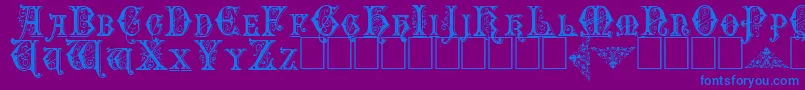 Emporium Font – Blue Fonts on Purple Background