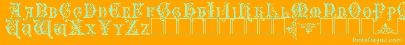 Emporium Font – Green Fonts on Orange Background