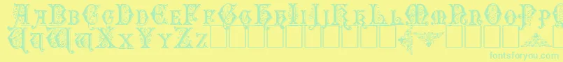 Emporium Font – Green Fonts on Yellow Background