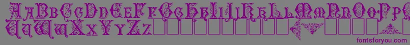 Czcionka Emporium – fioletowe czcionki na szarym tle