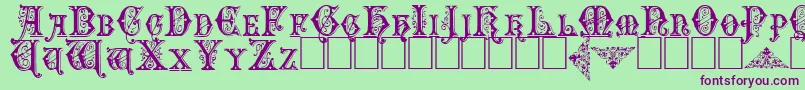 Emporium Font – Purple Fonts on Green Background