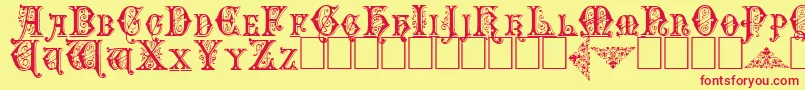 Emporium Font – Red Fonts on Yellow Background